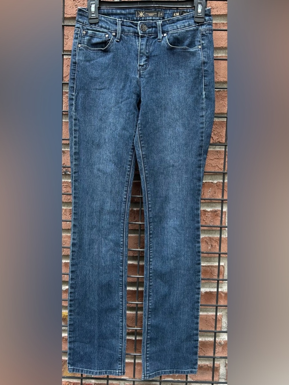 Kardashian Kollection Straight-Leg Dark Blue Jeans